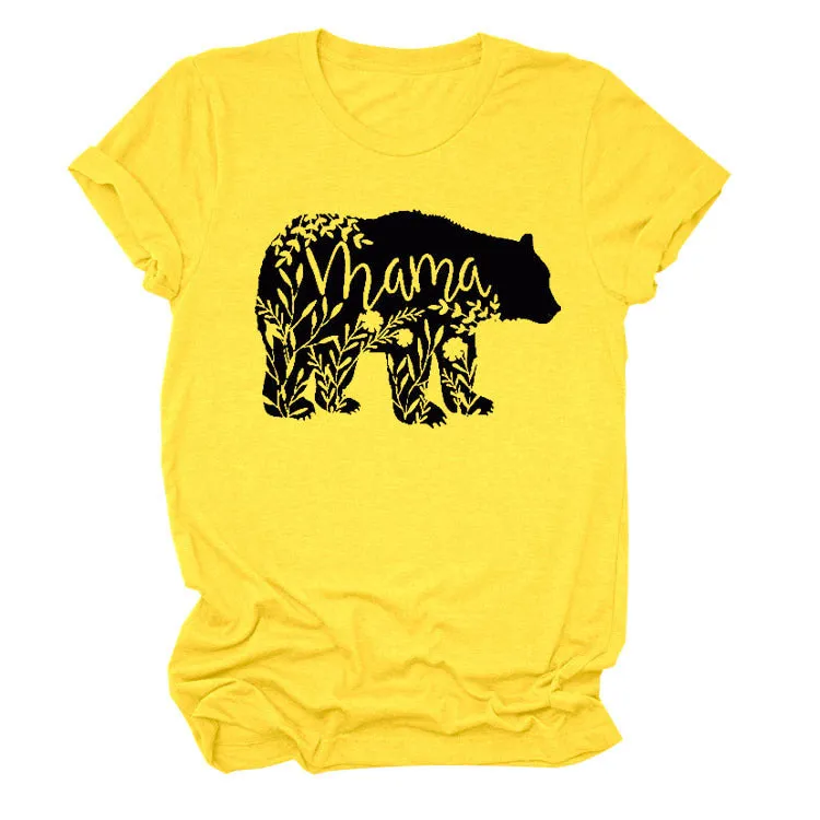 Women's Tops Mama Bear Women's Casual Letter Short Sleeve T-Shirt