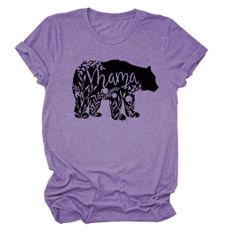 Women's Tops Mama Bear Women's Casual Letter Short Sleeve T-Shirt