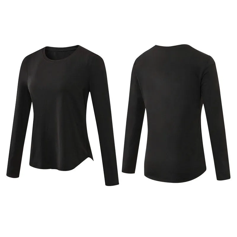 Womens Yoga Sports Long Sleeve Loose Quick-drying Shirts