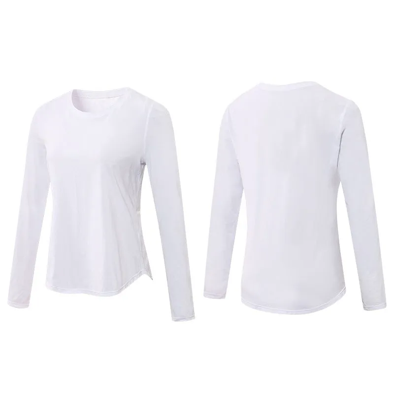 Womens Yoga Sports Long Sleeve Loose Quick-drying Shirts