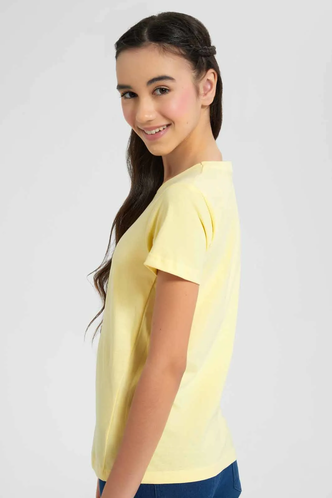 Yellow Heart Print T-Shirt